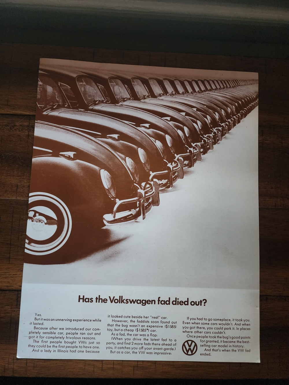 Vintage 1966 Volkswagen Print Ad Has The VW Fad Died Out Original Beetle Photo